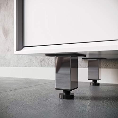 Sossai Exklusiv Möbelfüsse E4MF, höhenverstellbares 4er Set, Höhe: 100 mm, Chrom, aus Aluminium 45 x