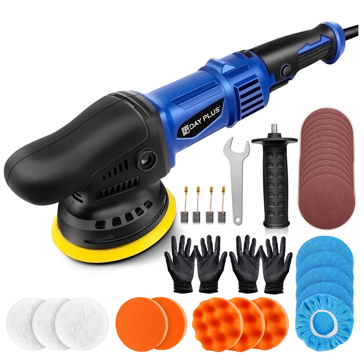 HSHa 12mm-980W Exzenter Poliermaschine, Auto Poliermaschine 6 variable Geschwindigkeiten, Orbital Po