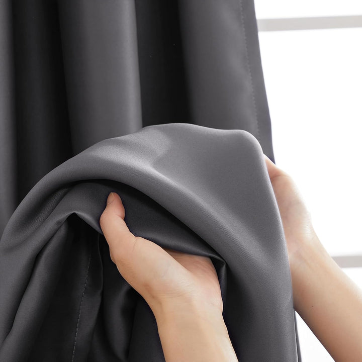 Topfinel Gardinen Mit Ösen Outdoor Vorhang Blickdicht Grau Verdunklungsgardine Fenster Blackout Curt