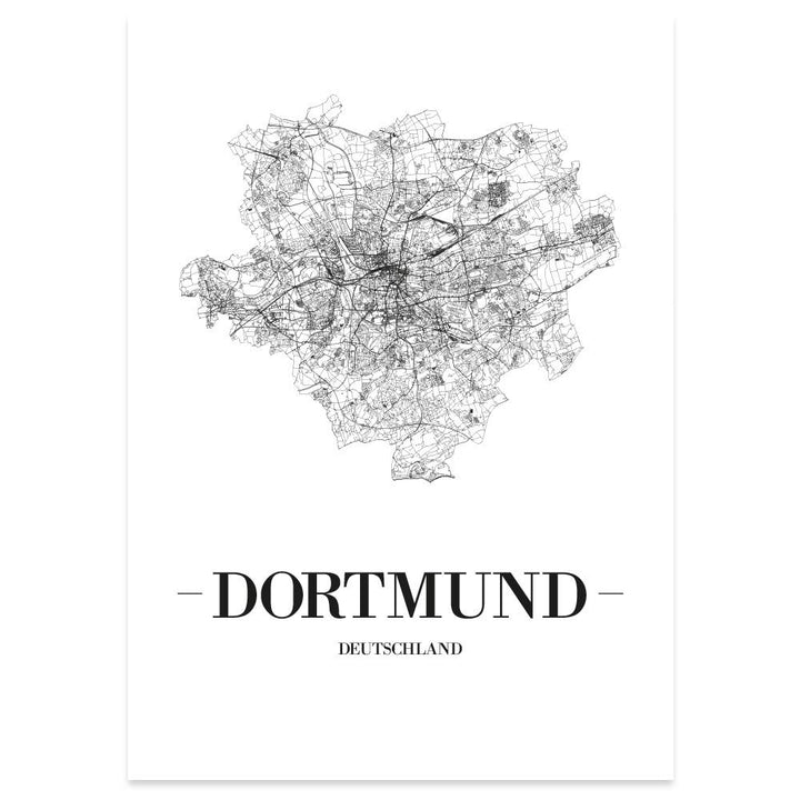 JUNIWORDS Stadtposter, Dortmund, Wähle eine Grösse, 60 x 90 cm, Poster, Schrift A, Weiss 60 x 90 cm