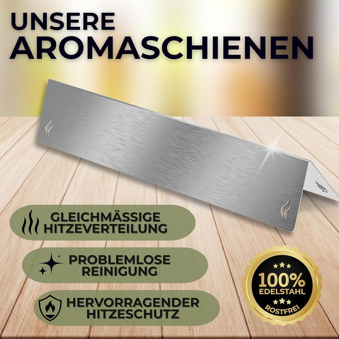 Aromaschienen & Brennerabdeckung für Weber Spirit 310/320/330 ab 2013 | Edelstahl 5er Set – passend