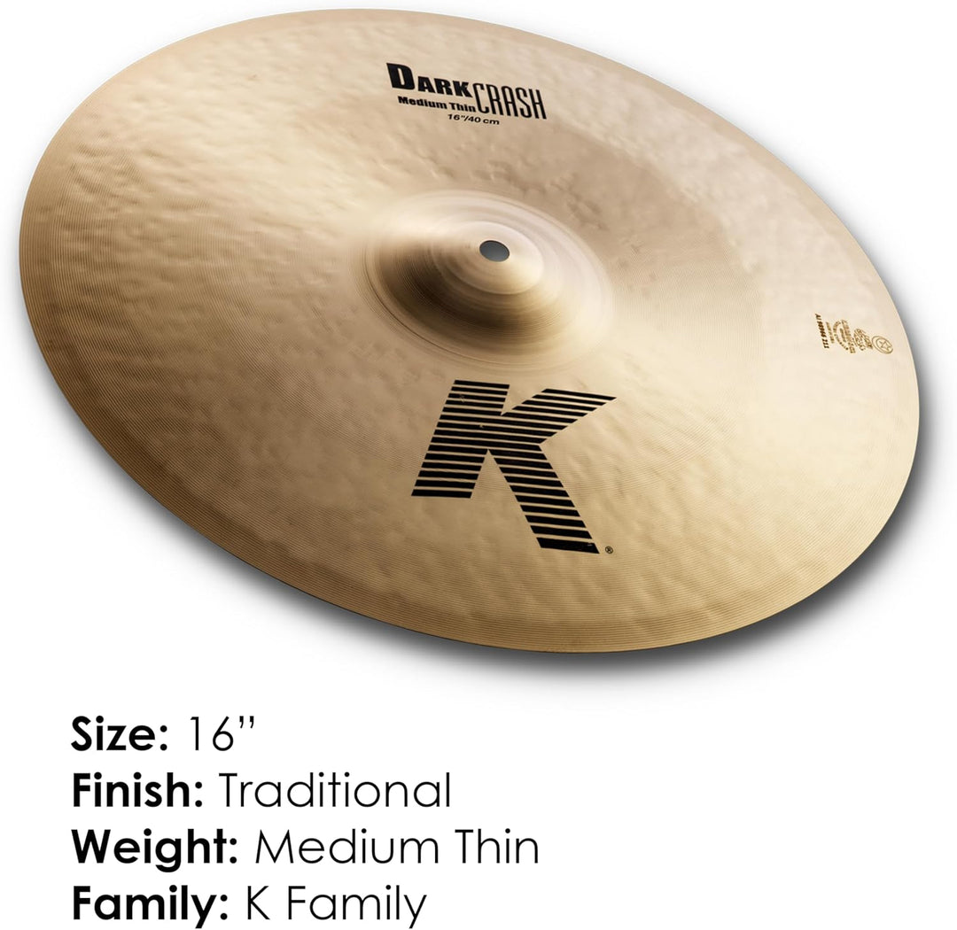 Zildjian K Zildjian Series - 16" Dark Crash Medium Thin 16 Inch 16 Zoll Dark Medium Thin Crash, 16 Z