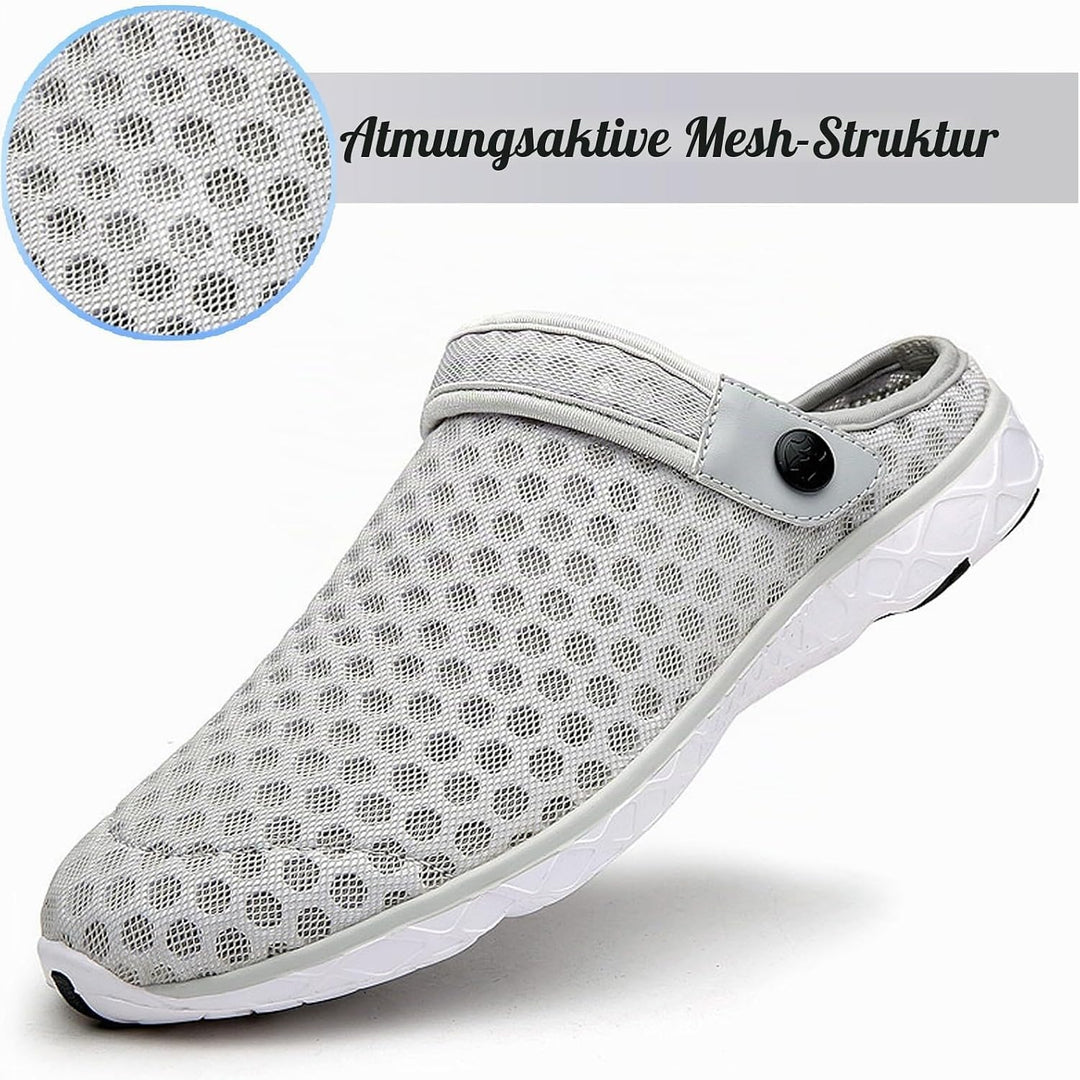 Unisex Clogs Hausschuhe Atmungsaktiv Mesh Pantoletten Sommer Beach Freizeit Schuhe rutschfest Weiche