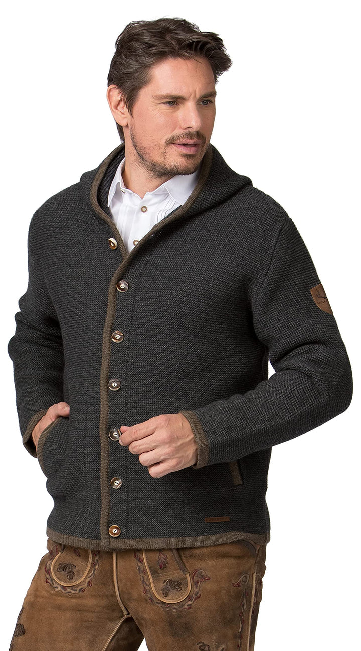 Stockerpoint Herren Jacke Alex Strickjacke 46 Anthrazit, 46 Anthrazit