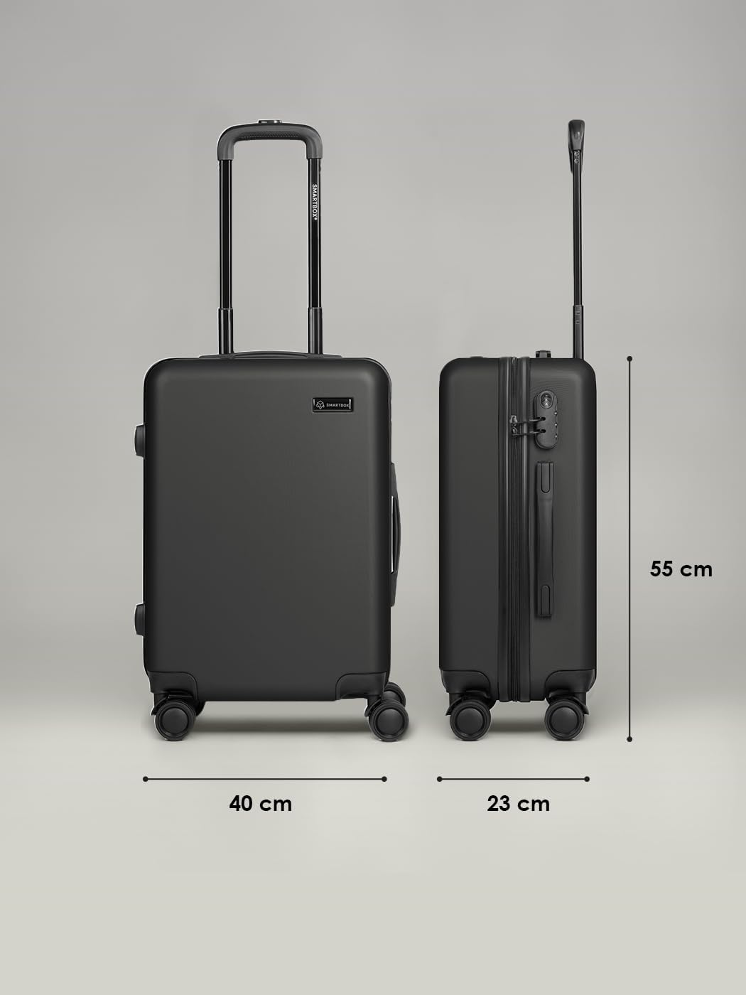Smartbox Hartschalen Kabinen-Koffer für Damen &amp; Herren | Kleiner Trolley 40 x 23 x 55 cm aus hochwer