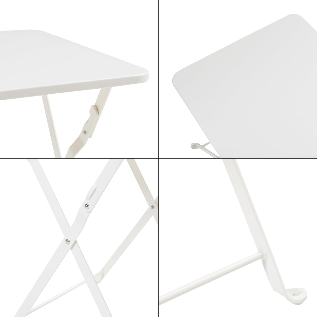 [en.casa] Campingtisch Vegårshei Klapptisch Gartentisch Stahl klappbar quadratisch Outdoor-Tisch fal
