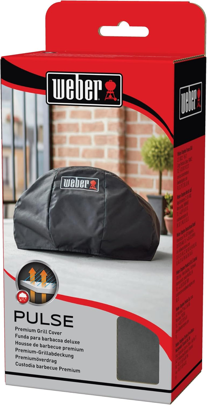Weber Premium Grill Bonnet Abdeckhaube für Pulse 1000, atmungsaktiv UV- & wasserbeständig, Schutz fo