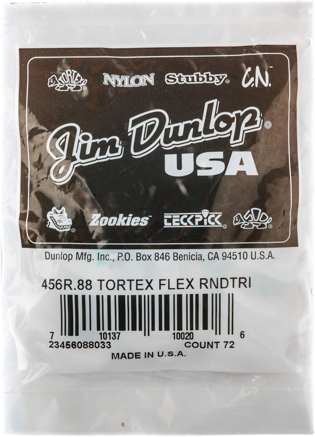 Médiators Jim Dunlop 0,88mm Tortex Flex Triangle 0,88mm sachet de 72 Sachet de 72 0,88mm, Sachet de
