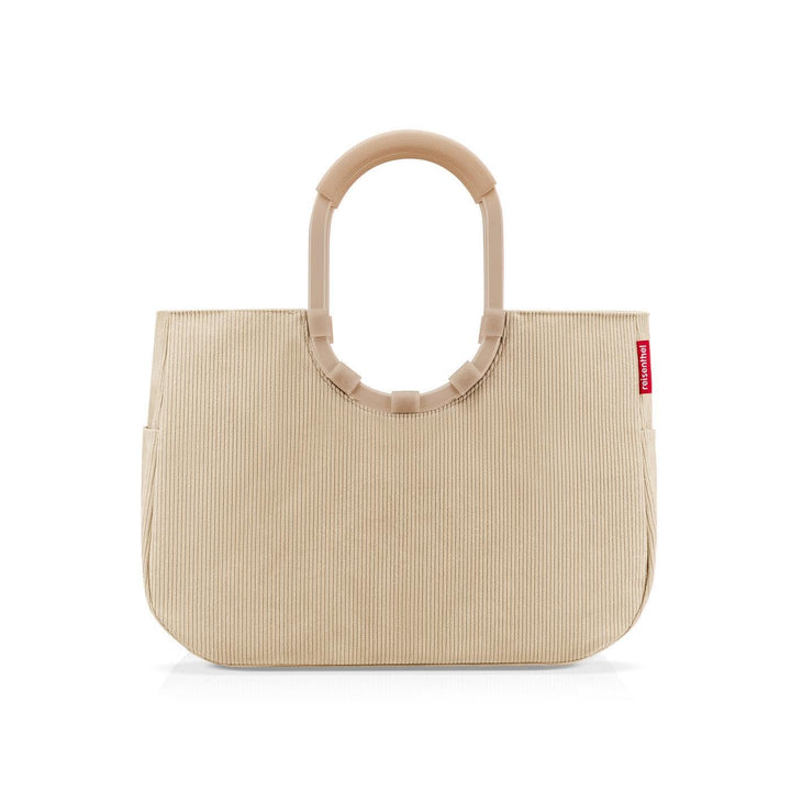 reisenthel loopshopper L cord sand – Stabile Tasche mit praktischen Fächern aus recycelten PET-Flasc