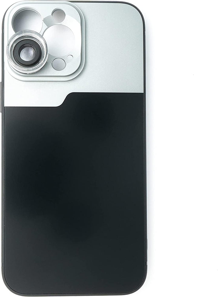 SYSTEM-S Makro Linse 30x Mikroskop Filter mit Hülle in Schwarz für iPhone 14 Pro Max