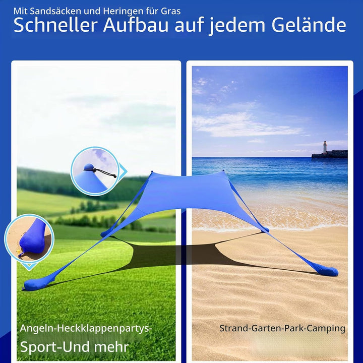 Cuupo Strandzelt, Pop-Up, 2x2.1 m, LSF 50, Lycra, Sonnenschutz, für den Aussenbereich, Anti-Wind, So