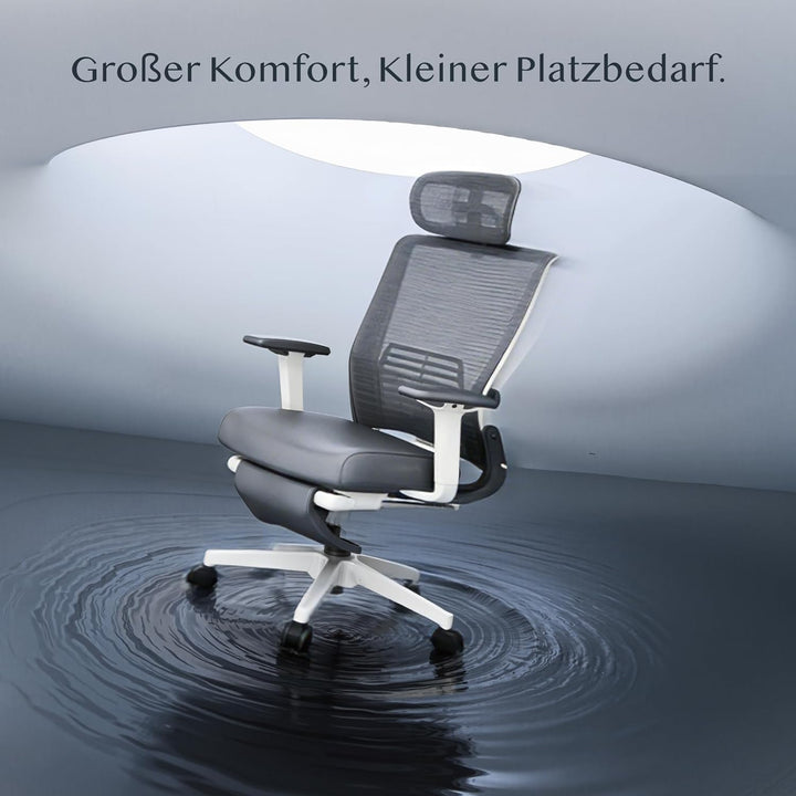 FLEXISPOT Ergonomischer Bürostuhl, Foldex, klappbarer Bürostuhl für Kleine Räume mit Lendenwirbelstü
