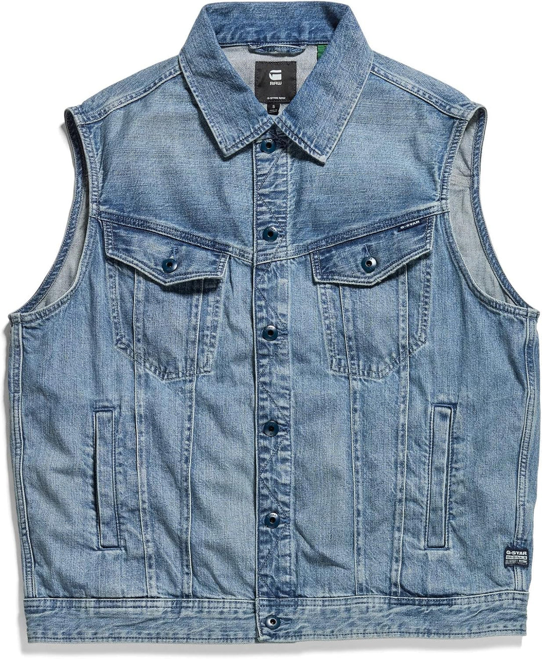 G-STAR RAW Damen Oversized Denim Vest Jackets XXL Blau (Sun Faded Air Force Blue D22581-b988-c947),