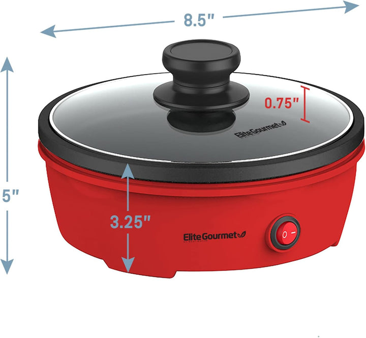 Elite Gourmet EGL-6101 Persönliche Bratpfanne, elektrisch, schnelles Aufheizen, 650 W, antihaftbesch