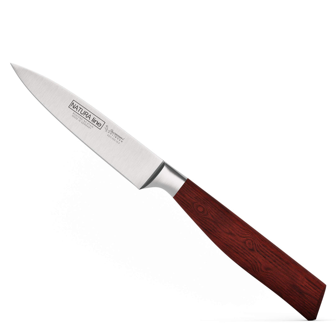Burgvogel Solingen Natura Line, Spickmesser Holzgriff, rot satiniert, geschmiedet, 10 cm, sehr schar