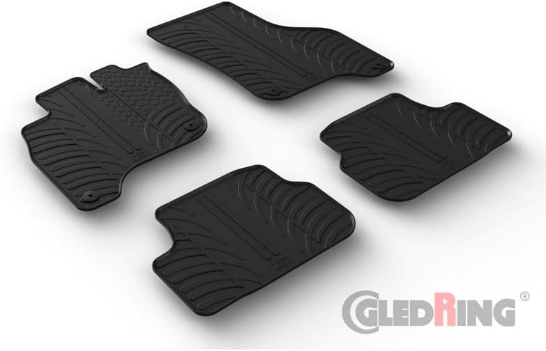 Gledring Satz Gummimatten kompatibel mit Volkswagen e-Golf VII 2014-2020 (T Profil 4-teilig + Montag