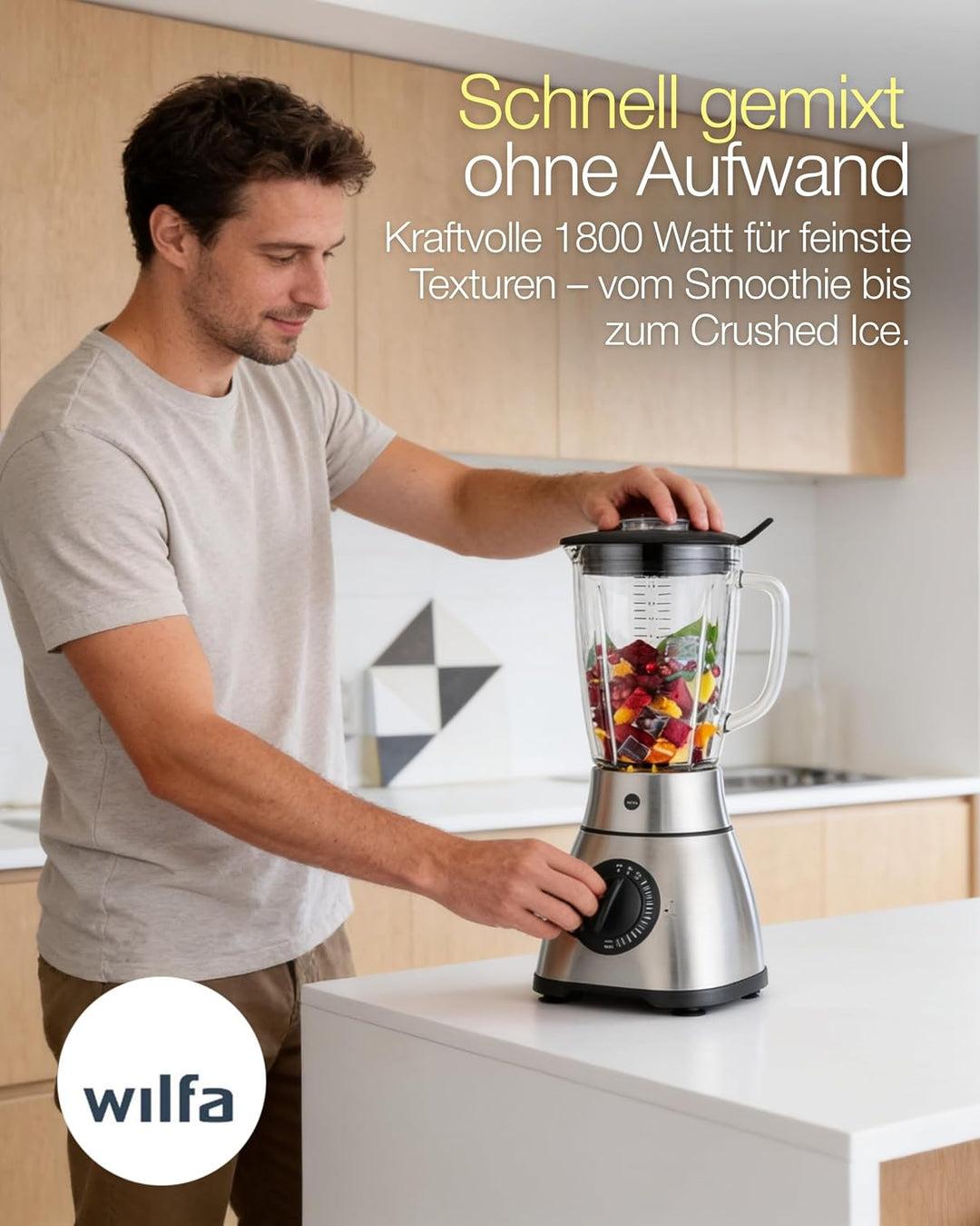 Wilfa XPLODE VITAL Standmixer - leistungsstarker 1800 Watt Motor, mit einem Fassungsvermögen von 1,8