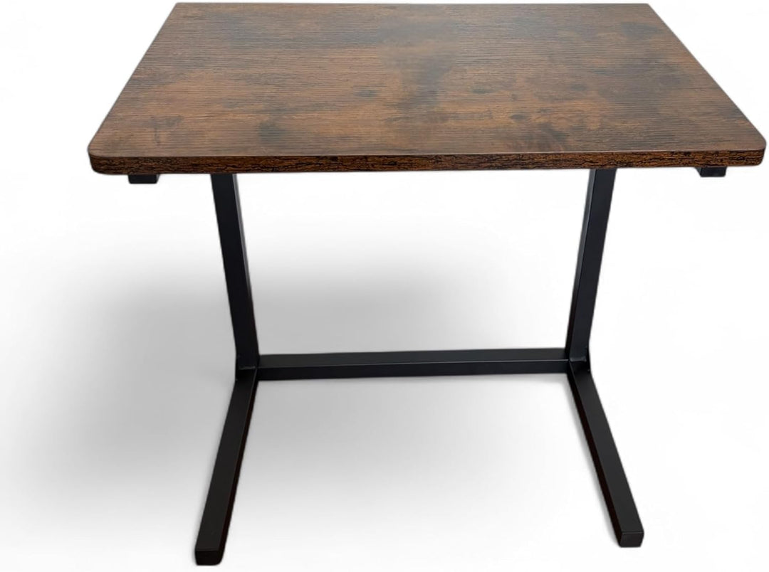 Höhenverstellbarer Sofa-Beistelltisch in C-Form, Laptop-Tisch für Sofa & Bett, Rustikales Braun, Rus