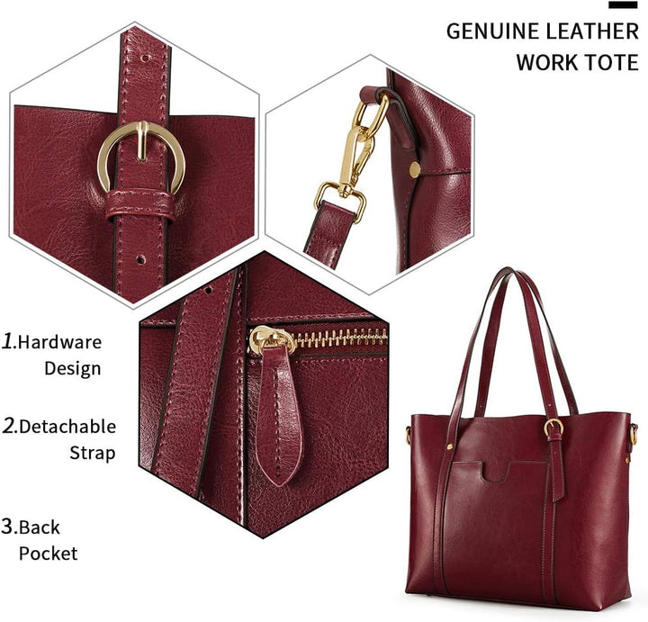 Kattee Leder-Satchel-Geldbörsen und Handtaschen für Damen, Top-Griff-Schulter-Geldbörsen-Tote-Hobo-T