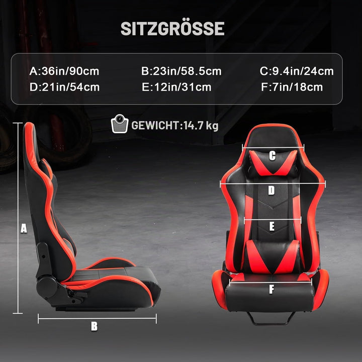 Dardoo Racing Gaming Bucket Seat mit verstellbaren Doppel Slide Adapt Racing Simulator Cockpit Drivi