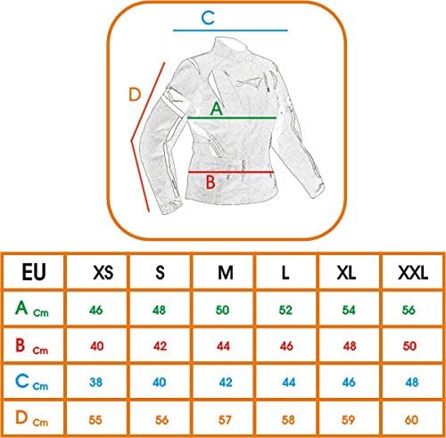 A-Pro Jacke Textil Damen Motorrad Racing All Season CE Protektoren Schwarz XXL