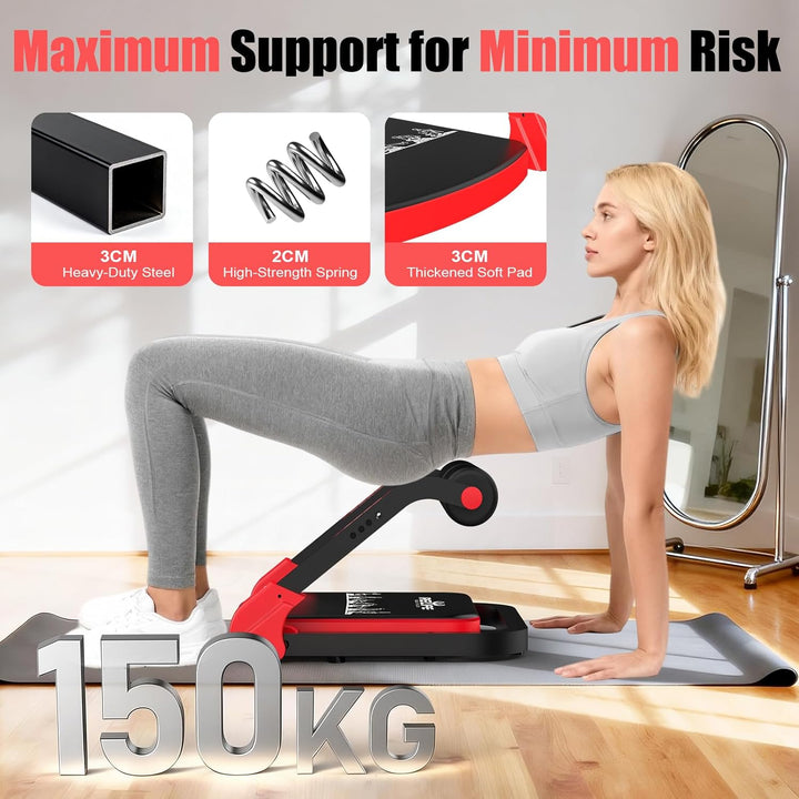 RELIFE REBUILD YOUR LIFE Bauchmuskeltrainer Bauchtrainer für Zuhause Gerät Zusammenklappbar & 3 Wide