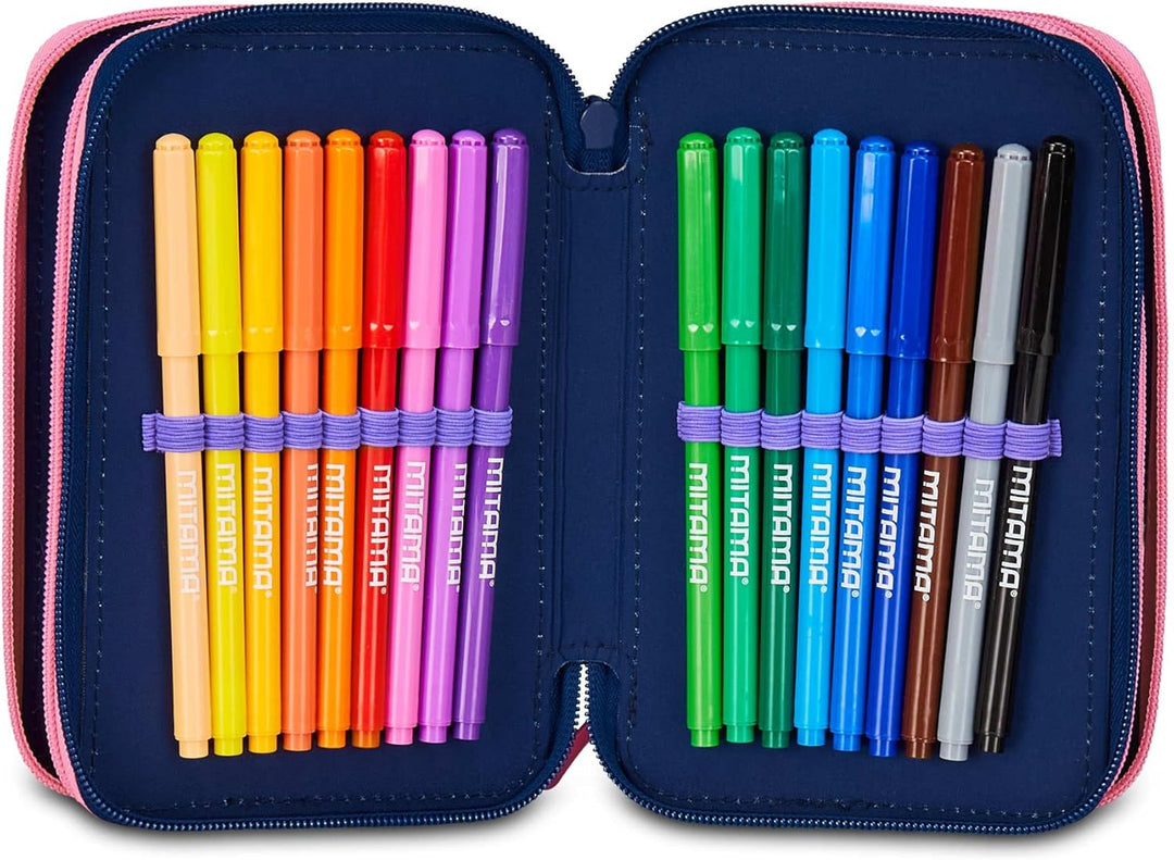 Disney Federmäppchen für die Schule mit 3 Fächern, Lila & Stitch – 2CUTE, mehrfarbig – Federmäppchen