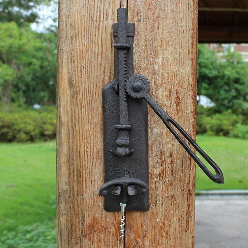 AFUDER An der Wand Montiert Weinöffner Europäisches Retro-Gusseisenhandwerk für den Hausgebrauch Kor