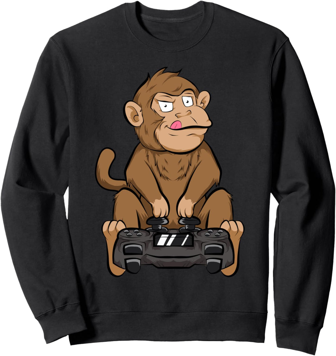 Gaming Affe lustiges Geschenk für Gamer Sweatshirt