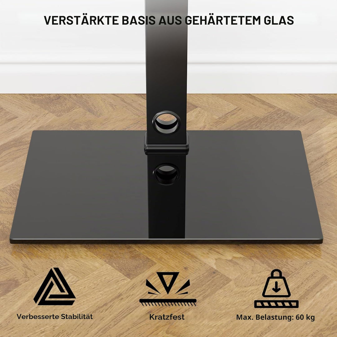 BONTEC TV Ständer Standfuss Fernsehstand für 30-70 Zoll Flach & Curved Fernseher bis zu 40 kg, Schwe