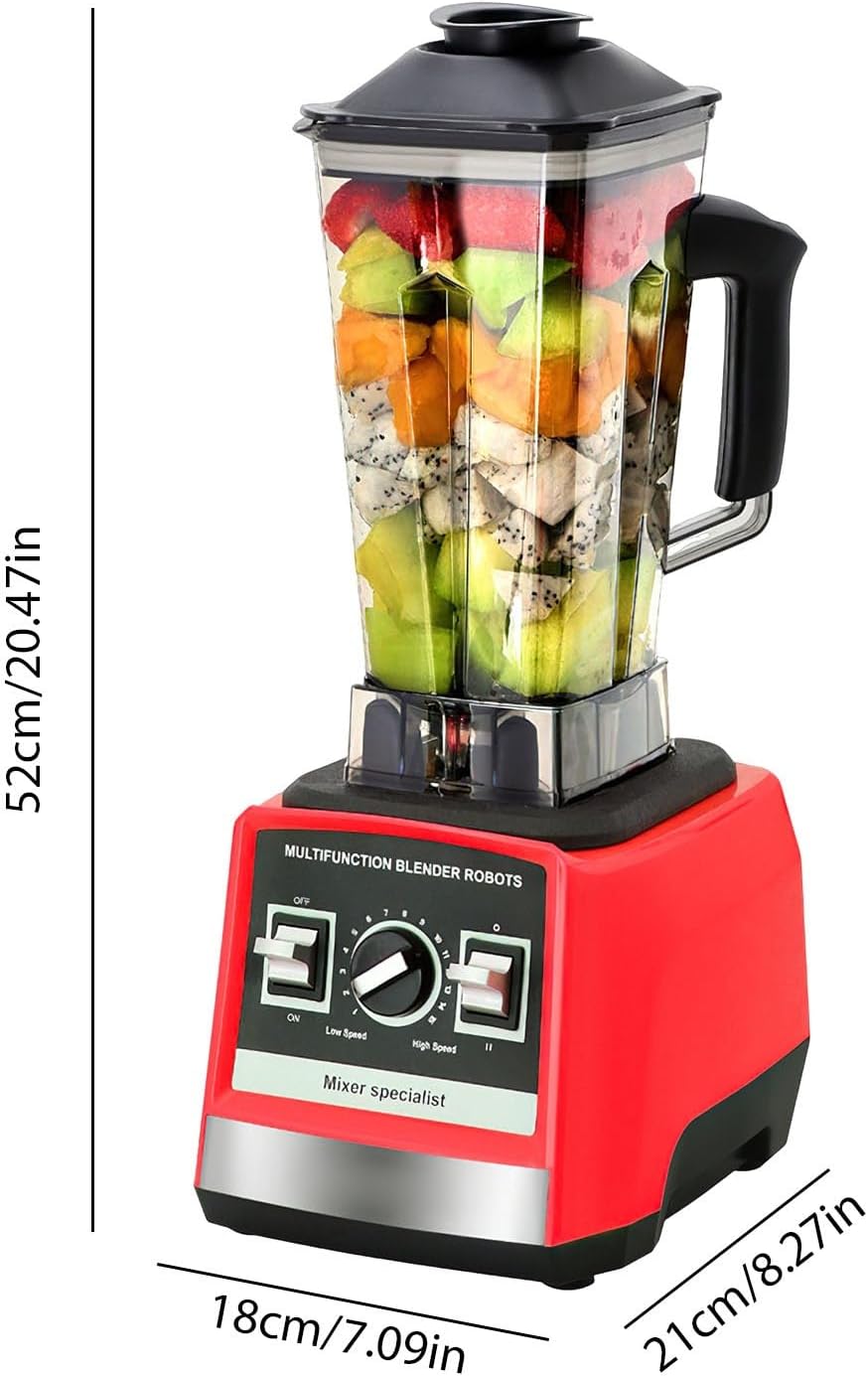 1500W Standmixer, 3-in-1 Hochleistungsmixer mit 2.5L+1.5L+0.5L Container, 15 Geschwindigkeiten, Auto