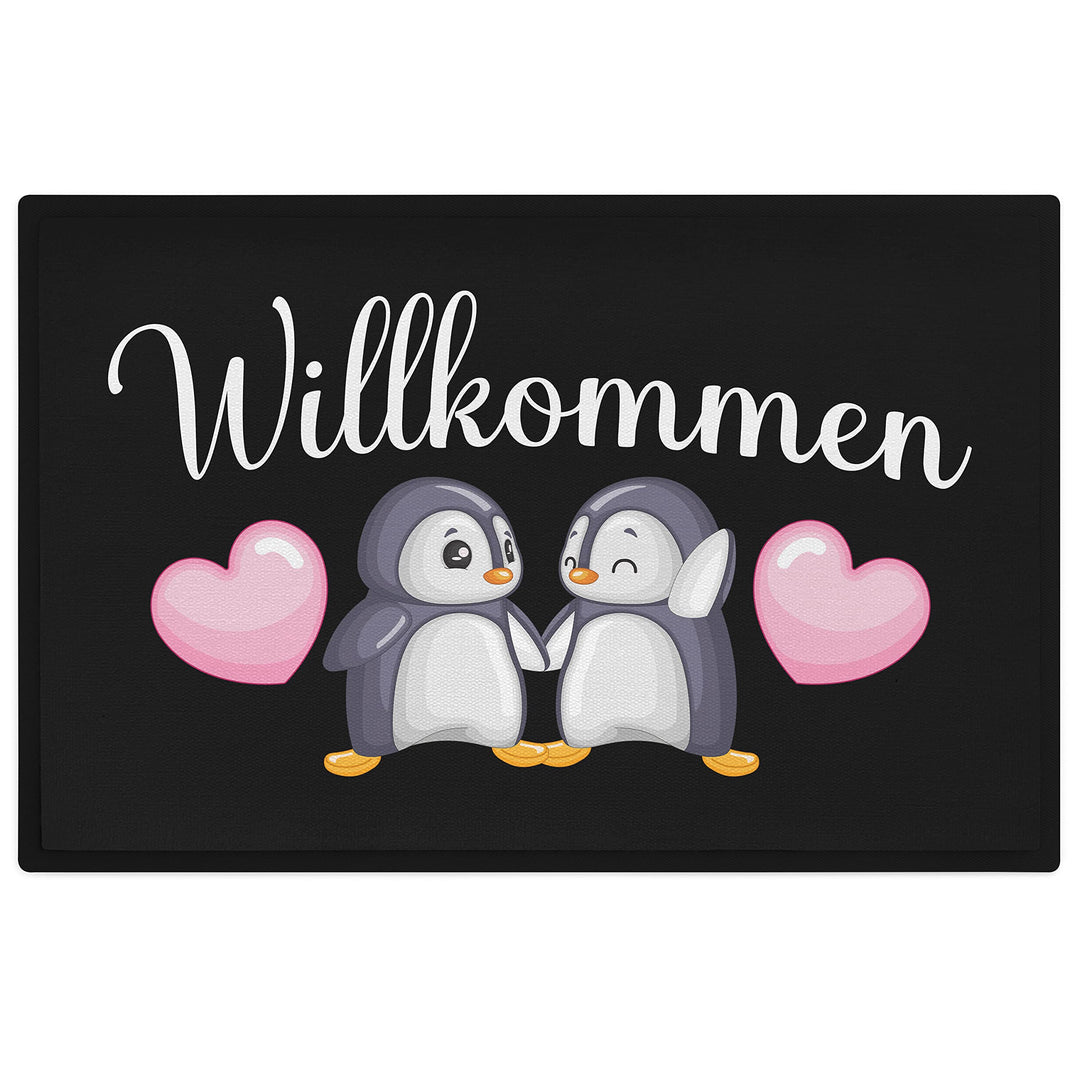 Trendation - Willkommen Fussmatte Grafik Schmutzfangmatte Geschenk Aussen Innenbereich 60x40 cm Wasc
