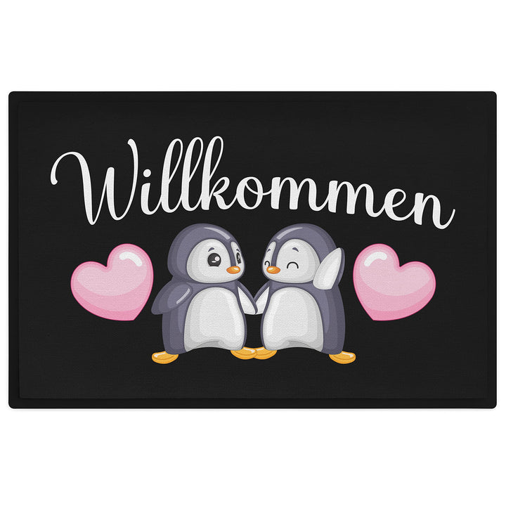 Trendation - Willkommen Fussmatte Grafik Schmutzfangmatte Geschenk Aussen Innenbereich 60x40 cm Wasc