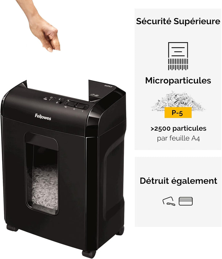 Sicherheitsstufe P5 Aktenvernichter: Fellowes Microcut (2000+ Partikel/A4), 10 Blatt, Powershred 10M