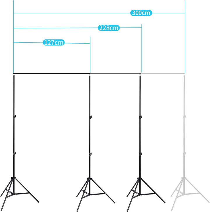 UNIDEAL Hintergrund Ständer 2 x 3M, Verstellbarer Hintergrund Stützsystem Satz, greenscreen ständer,