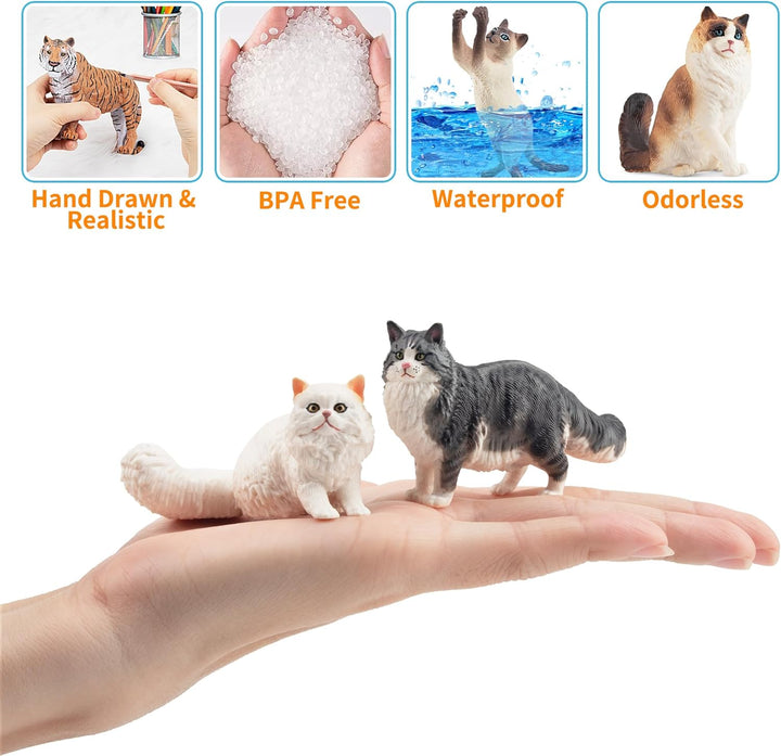 Katze Figuren Playset, 12PCS niedliche Miniatur Katze Figur Spielzeug, Kuchen Topper für Geburtstags