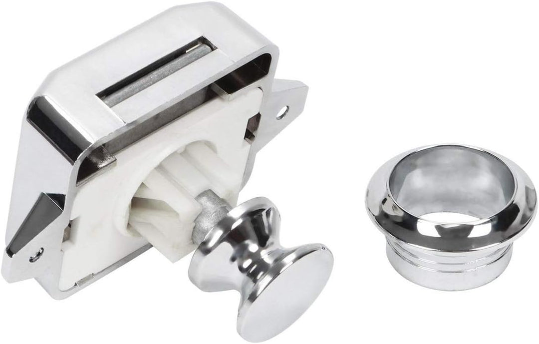 OCGIG 5PCS Cabinet Push Button Lock Schaltflächentyp Schlösser für Wohnwagen, Wohnmobil, Schrankknau