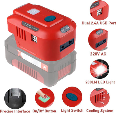 TPDL 150W Akku-Wechselrichter für Einhell 18V Lithium Ionen Akku，DC 18V auf AC 220V~230V Spannungswa