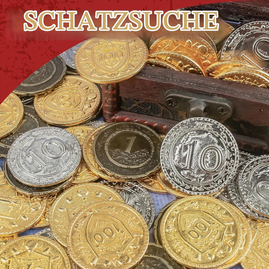 Byhoo 50PCS Metall DND Münzen, 1.2" Gold Silber Kupfer Token mit Gesichtswert für Brettspiel und Tab