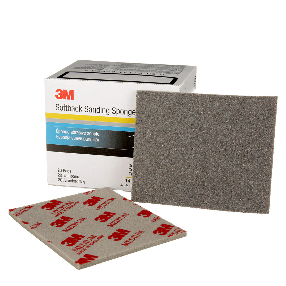 3M Softback Schleifschwamm, 02606, 115 mm x 140 mm, Medium, 20 Schwämme pro Packung 4 Mittel, 4 Mitt