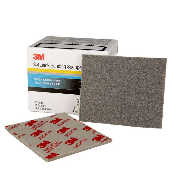 3M Softback Schleifschwamm, 02606, 115 mm x 140 mm, Medium, 20 Schwämme pro Packung 4 Mittel, 4 Mitt