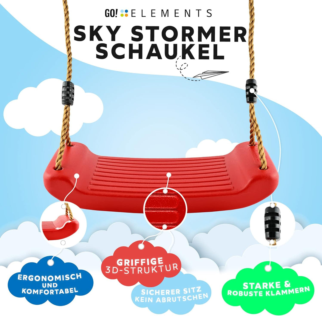 GO!elements Schaukel Garten - Kinderschaukel Outdoor Indoor - Schaukelsitz Schaukelbrett Brettschauk