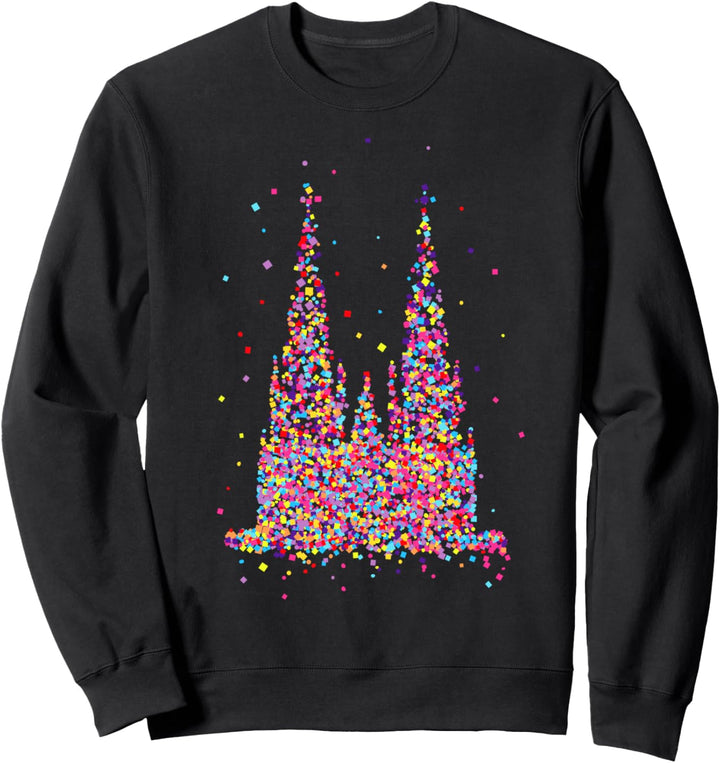 Kölner Dom Fasching Karneval Konfetti Kostüm Outfit Sweatshirt