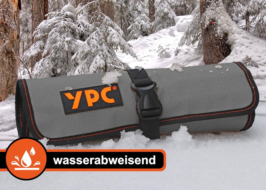 YPC VarioRoll L – 45x32cm, 10 Steckfächer und 4 Halteschlaufen, Werkzeugtasche rollbar, Messertasche