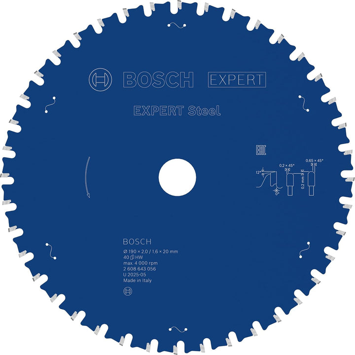 Bosch Accessories Bosch Professional 1x Kreissägeblatt Expert for Steel (für Stahl, Sägeblatt Ø 190