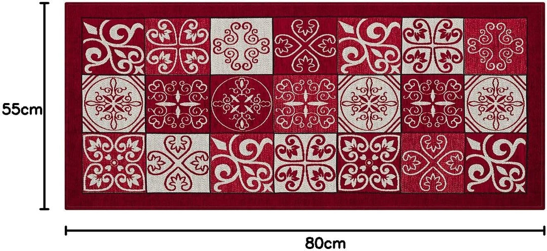 BIANCHERIAWEB Küchenläufer rutschfest, waschbar, Küchenläufer Masse 55 x 80 cm, Küchenläufer Made in