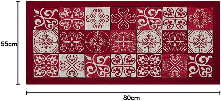BIANCHERIAWEB Küchenläufer rutschfest, waschbar, Küchenläufer Masse 55 x 80 cm, Küchenläufer Made in