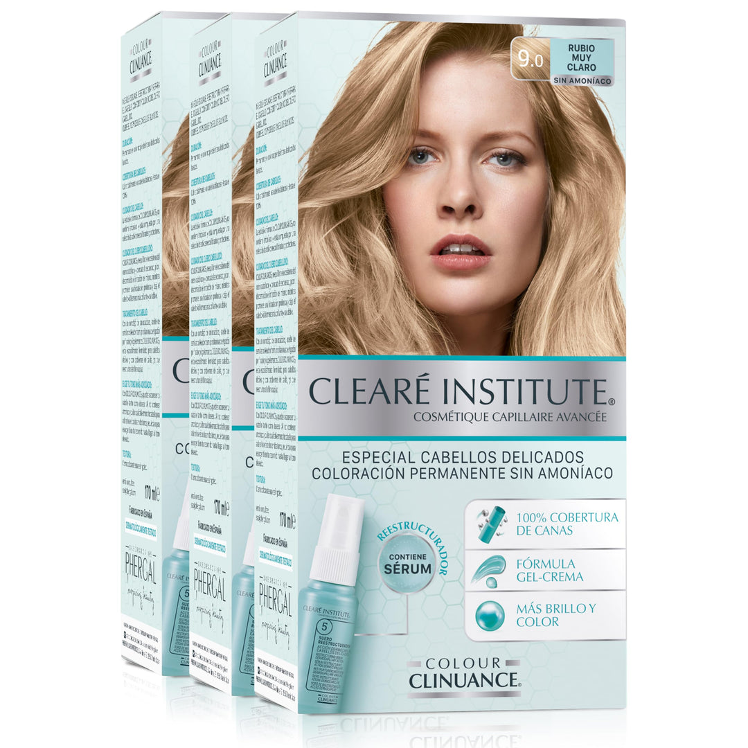 Clinuance | Permanente Coloration ohne Ammoniak | Empfindliches Haar | 9.0 Sehr Hellblond | 170ml (x