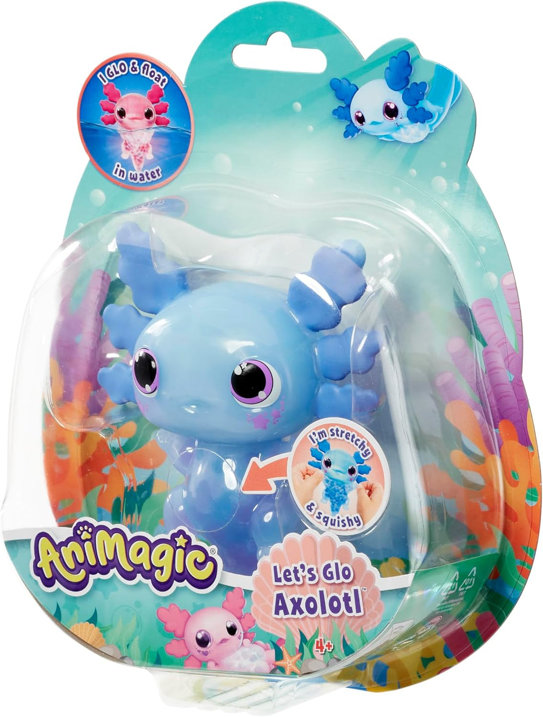 Animagic Let’s Glo Axolotl – Blau, Elektronisches & Leuchtendes Haustier Kinder ab 4 Jahren, Sensori