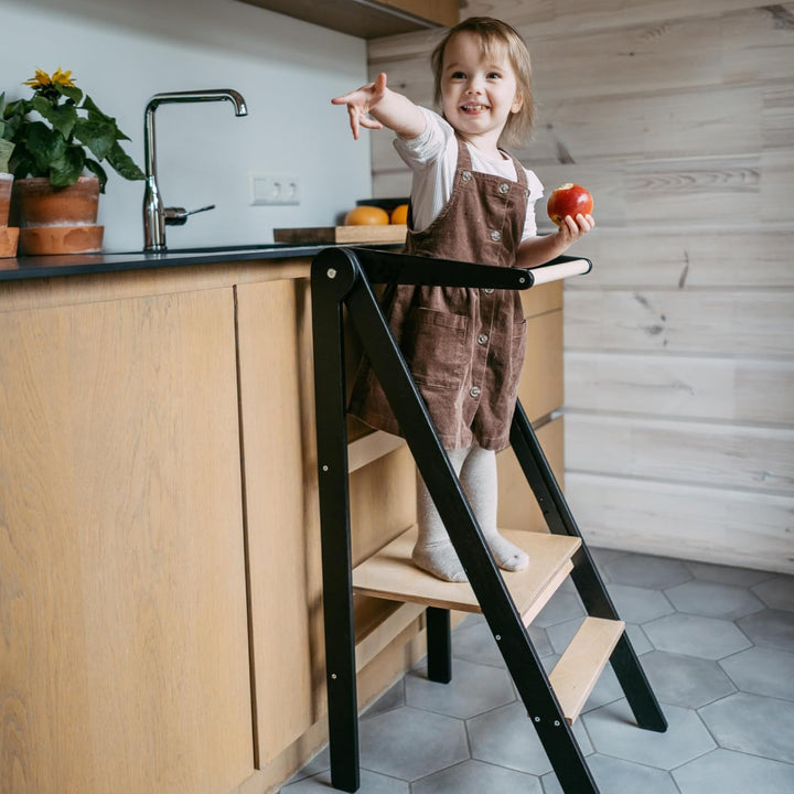 Leg&Go Montessori klappbarer Lernturm mit höhenverstellbarer Plattform - komplett montiert und sofor